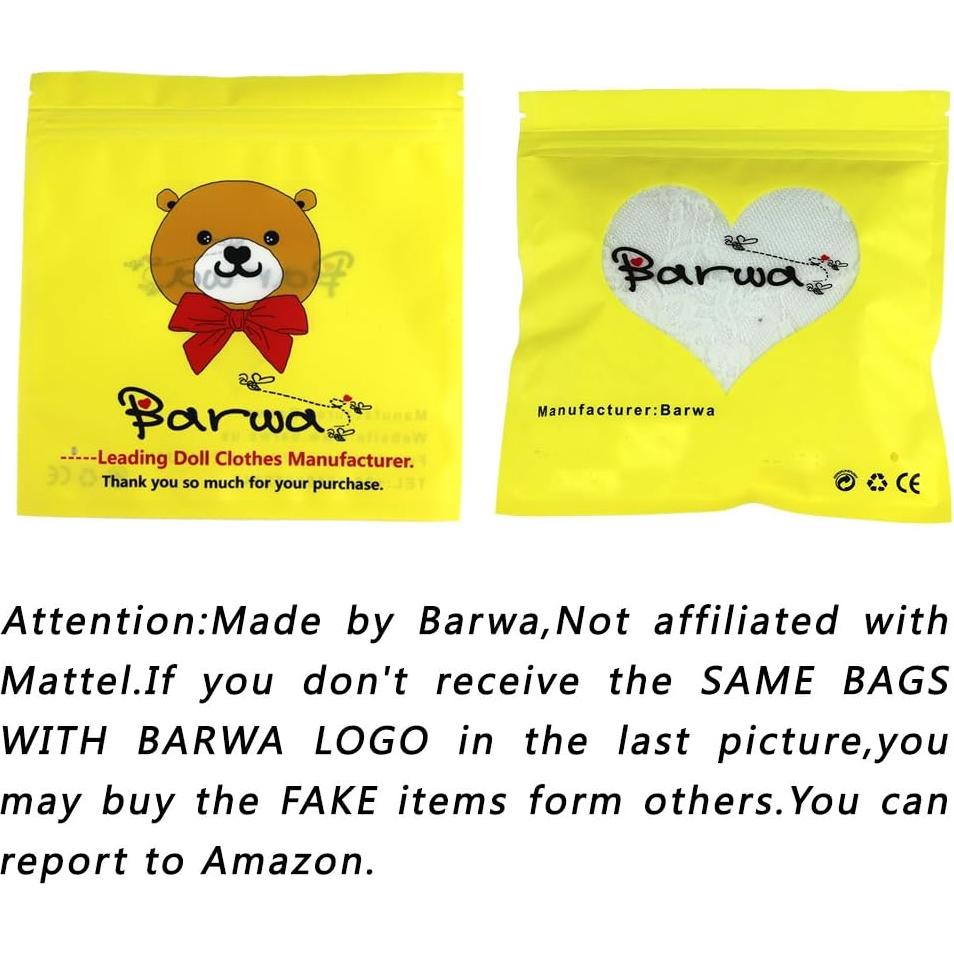 Pijamas de Muñeca BARWA Traje de Sueño 4 Conjuntos 11.5"