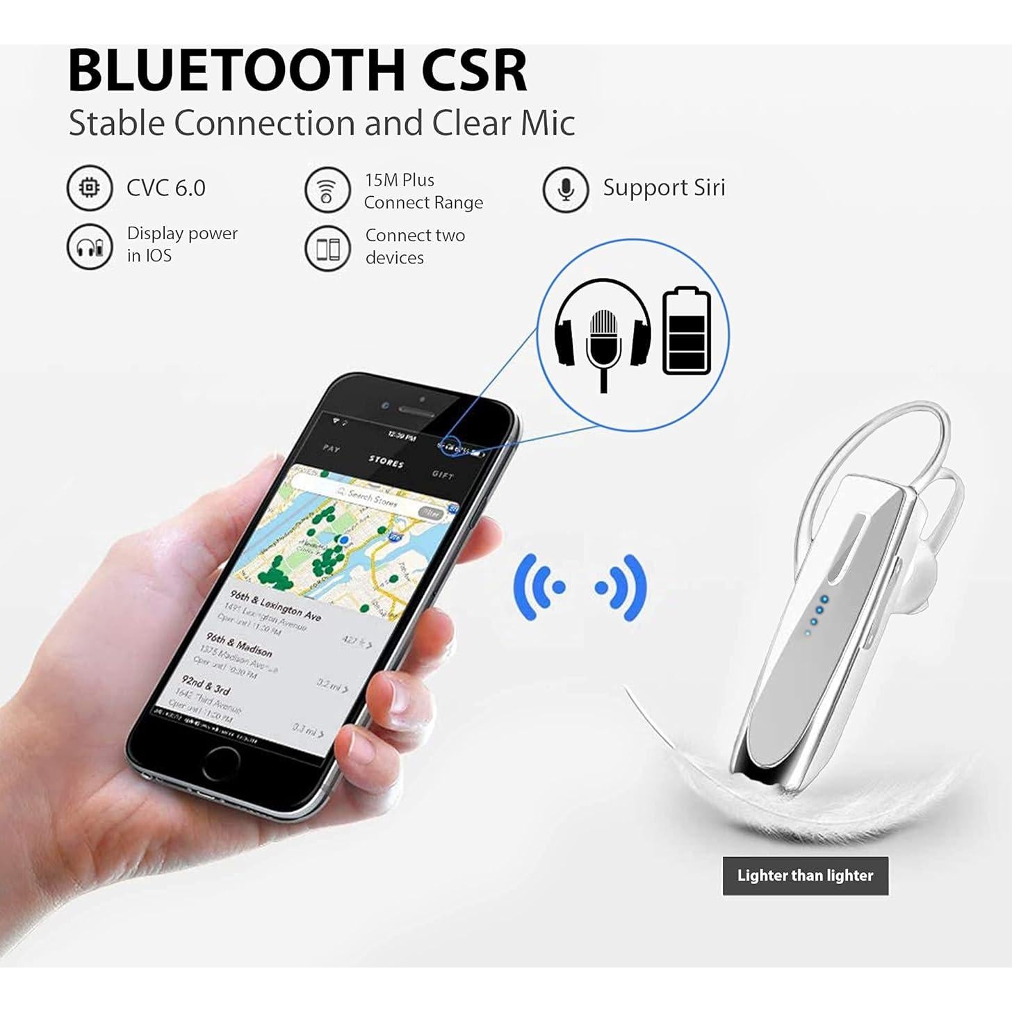 Auricular Bluetooth 5.3 Tek Styz IPX5 Doble Micrófono 24Hrs