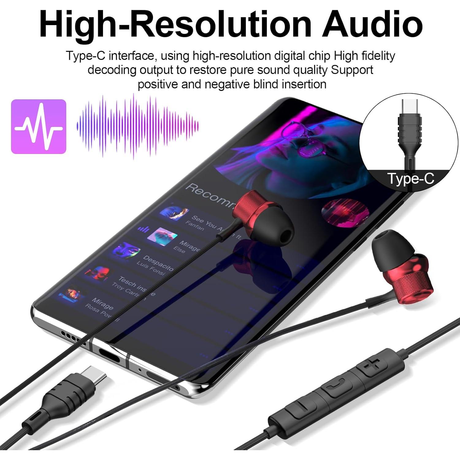 Auriculares USB-C JSY C5 Intrauditivos con Graves Profundos