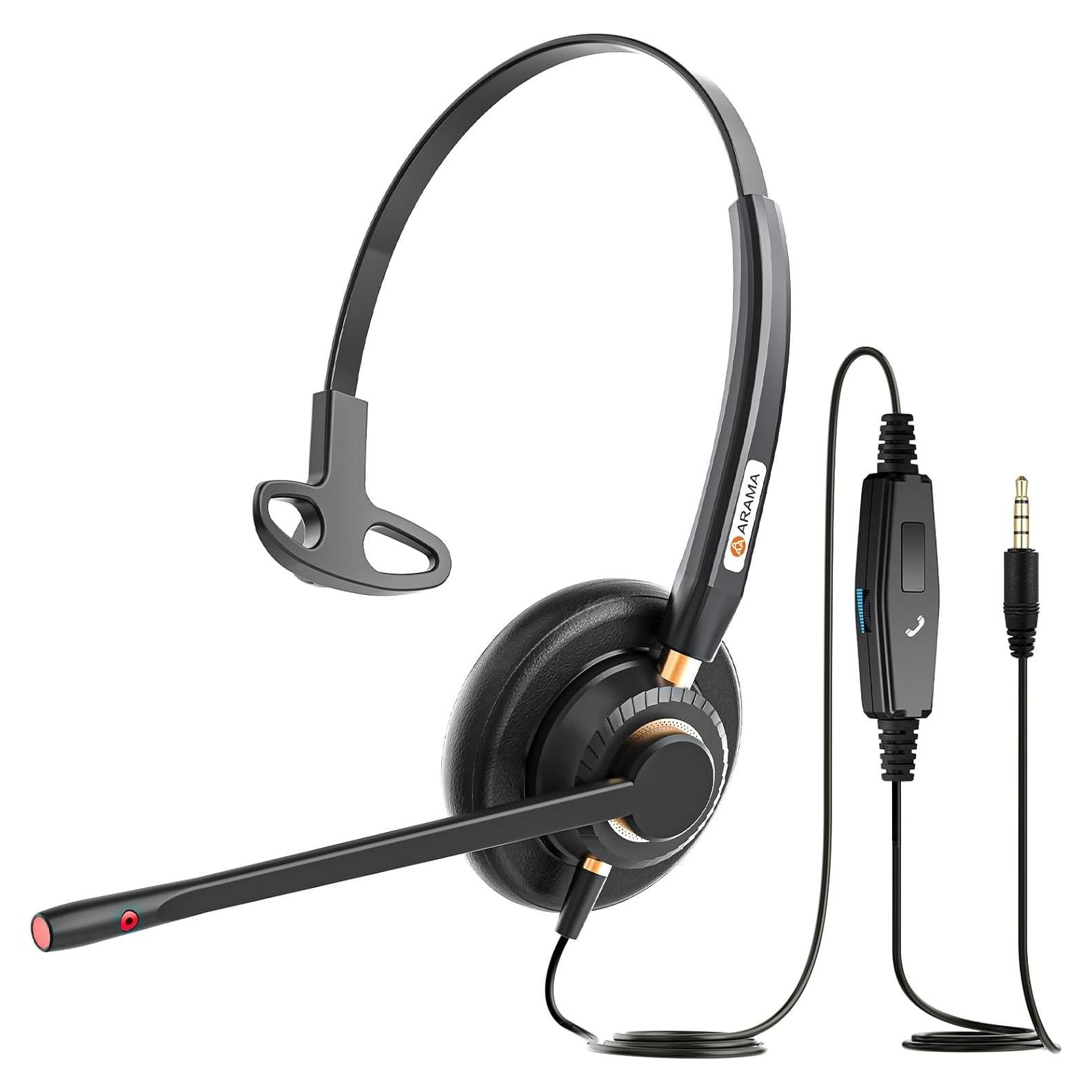 Auricular con Micrófono Arama A800MP 3.5mm Cancelador Ruido