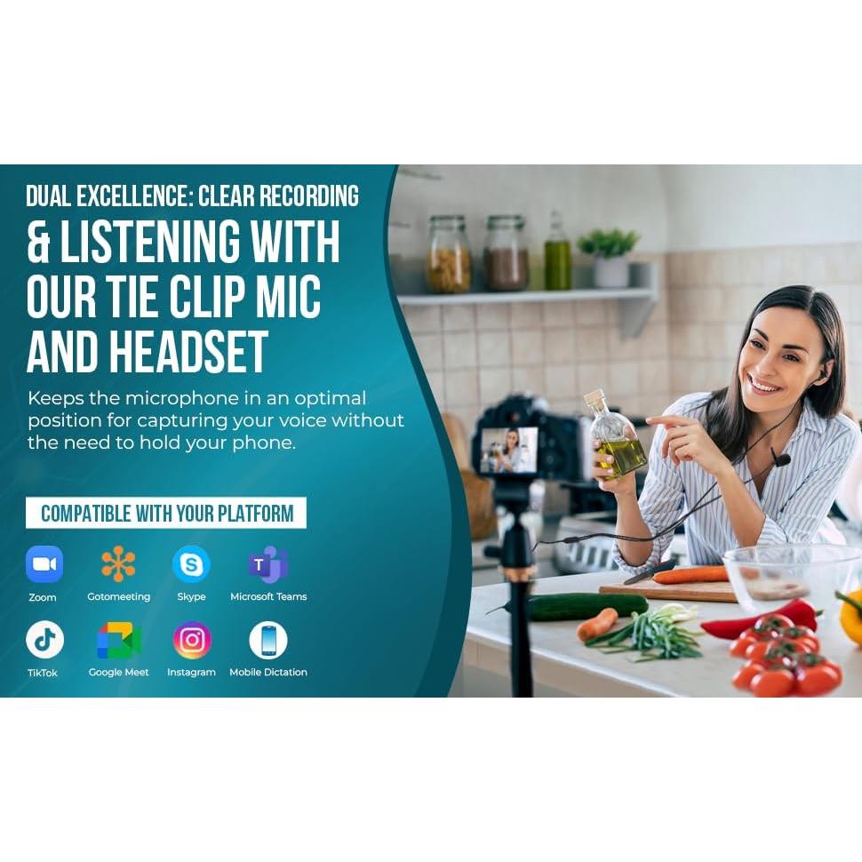 Auricular USB-C ECS WSHTCM-C con Micrófono Lavalier 1.83m