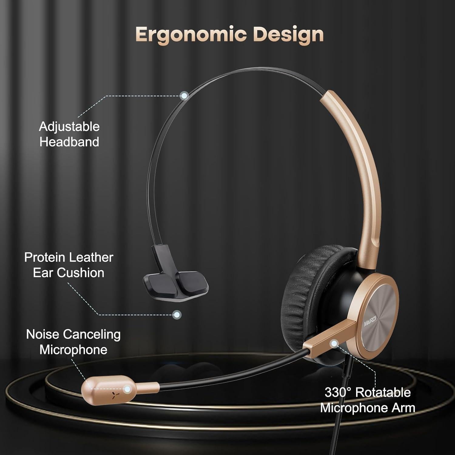Auricular de Teléfono MAIRDI con RJ9 y Jack 3.5mm - Sonido HD