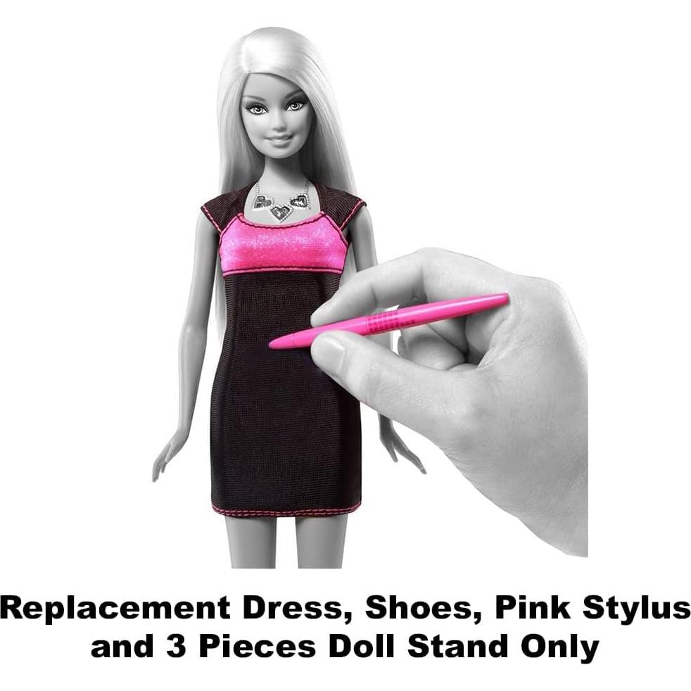 Piezas de Repuesto Barbie Y8178 - Vestido, Zapatos y Estilógrafo