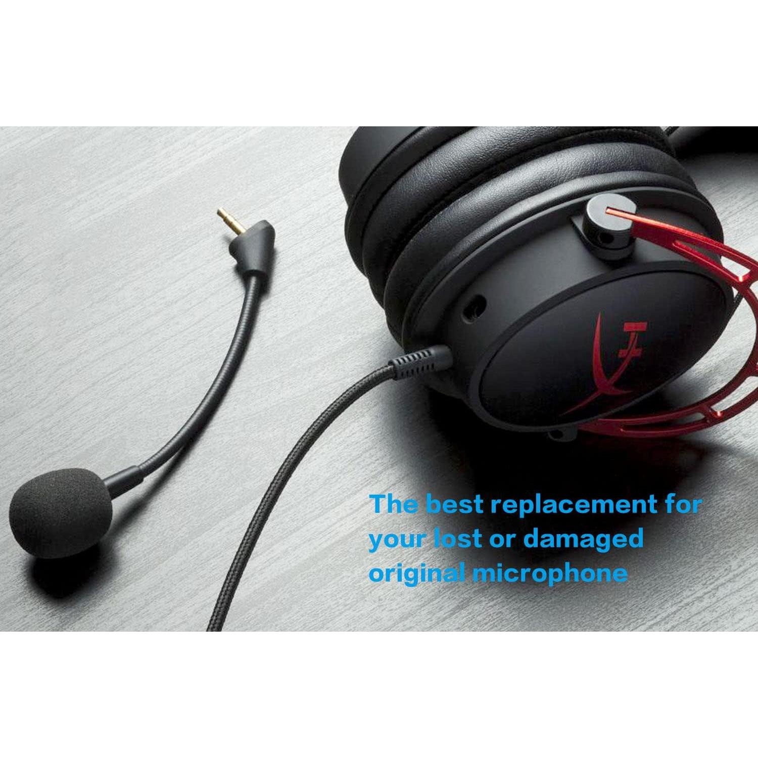 Replacement Game Mic for Kingston HyperX Cloud Alpha Gaming Headset on PS4 PS5 Xbox One PC, 3.5mm Detachable Boom Microphone