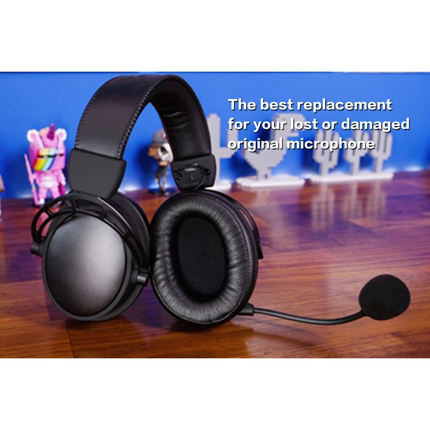 Replacement Game Mic for Kingston HyperX Cloud Alpha Gaming Headset on PS4 PS5 Xbox One PC, 3.5mm Detachable Boom Microphone