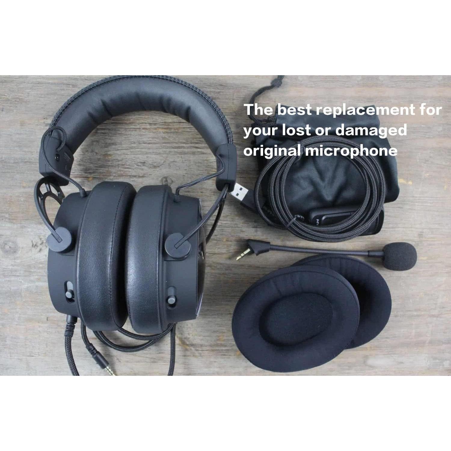 Replacement Game Mic for Kingston HyperX Cloud Alpha Gaming Headset on PS4 PS5 Xbox One PC, 3.5mm Detachable Boom Microphone