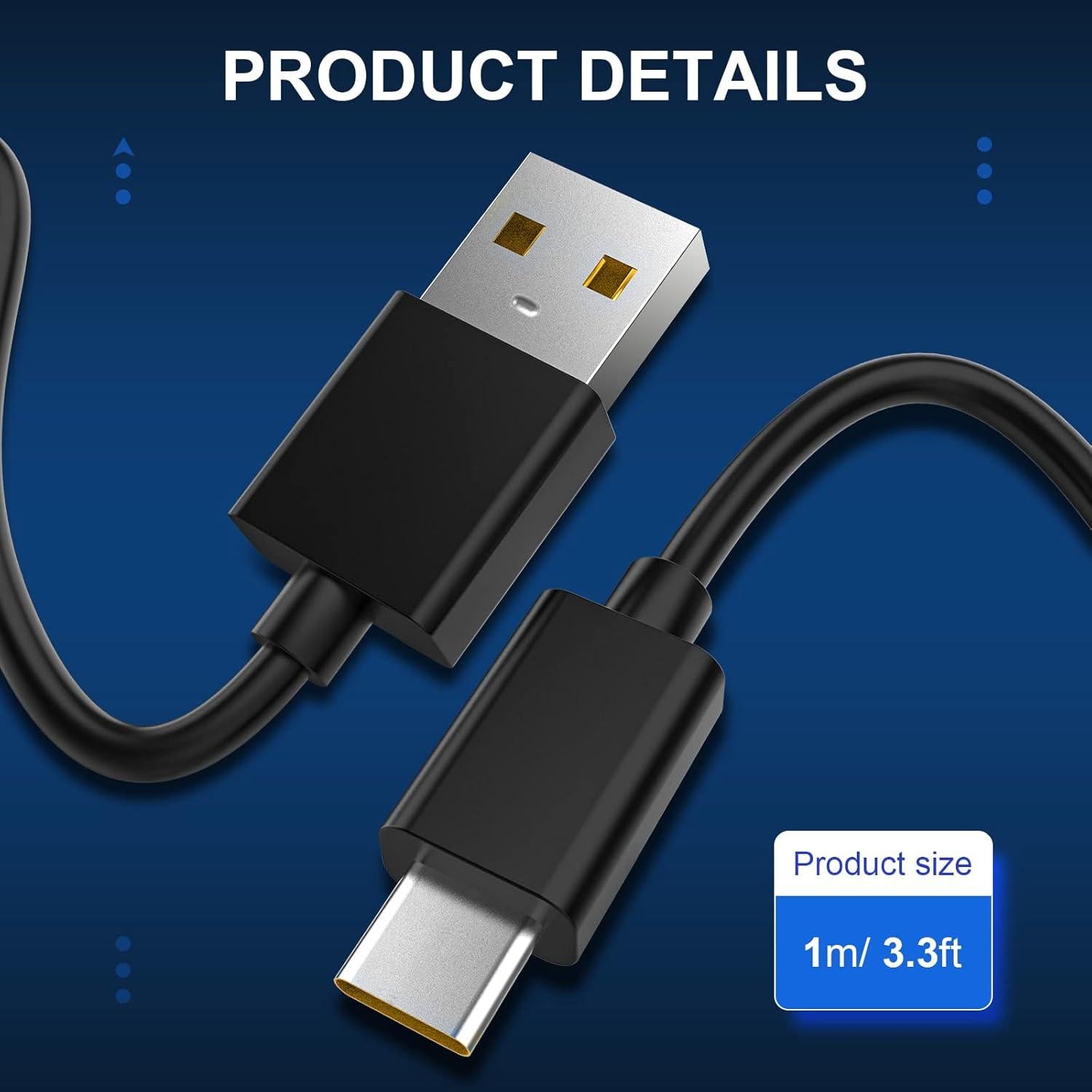 Cable de Carga USB Tipo C Toxaoii 1m para Micrófonos y Dispositivos