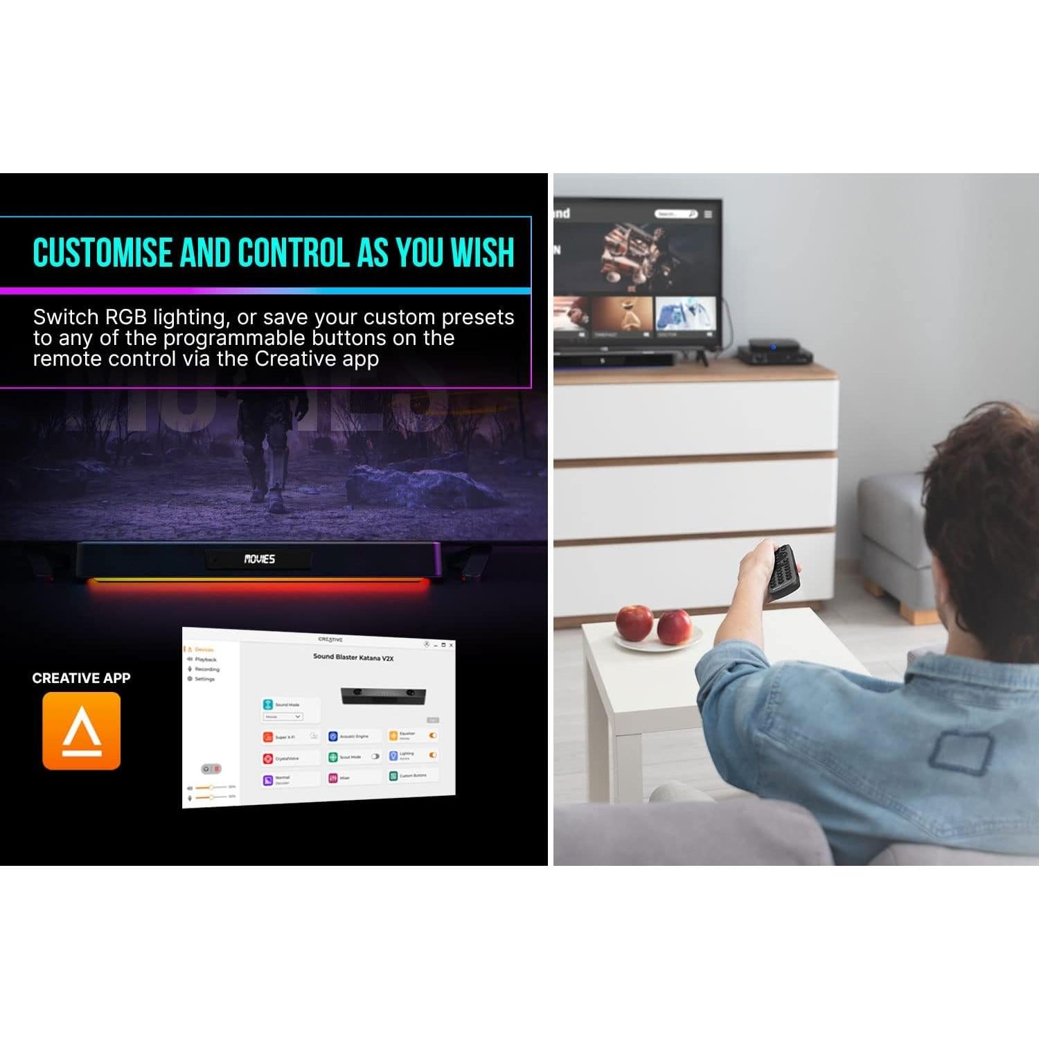 Barra de Sonido Creative Sound Blaster Katana V2X 5.1 180W