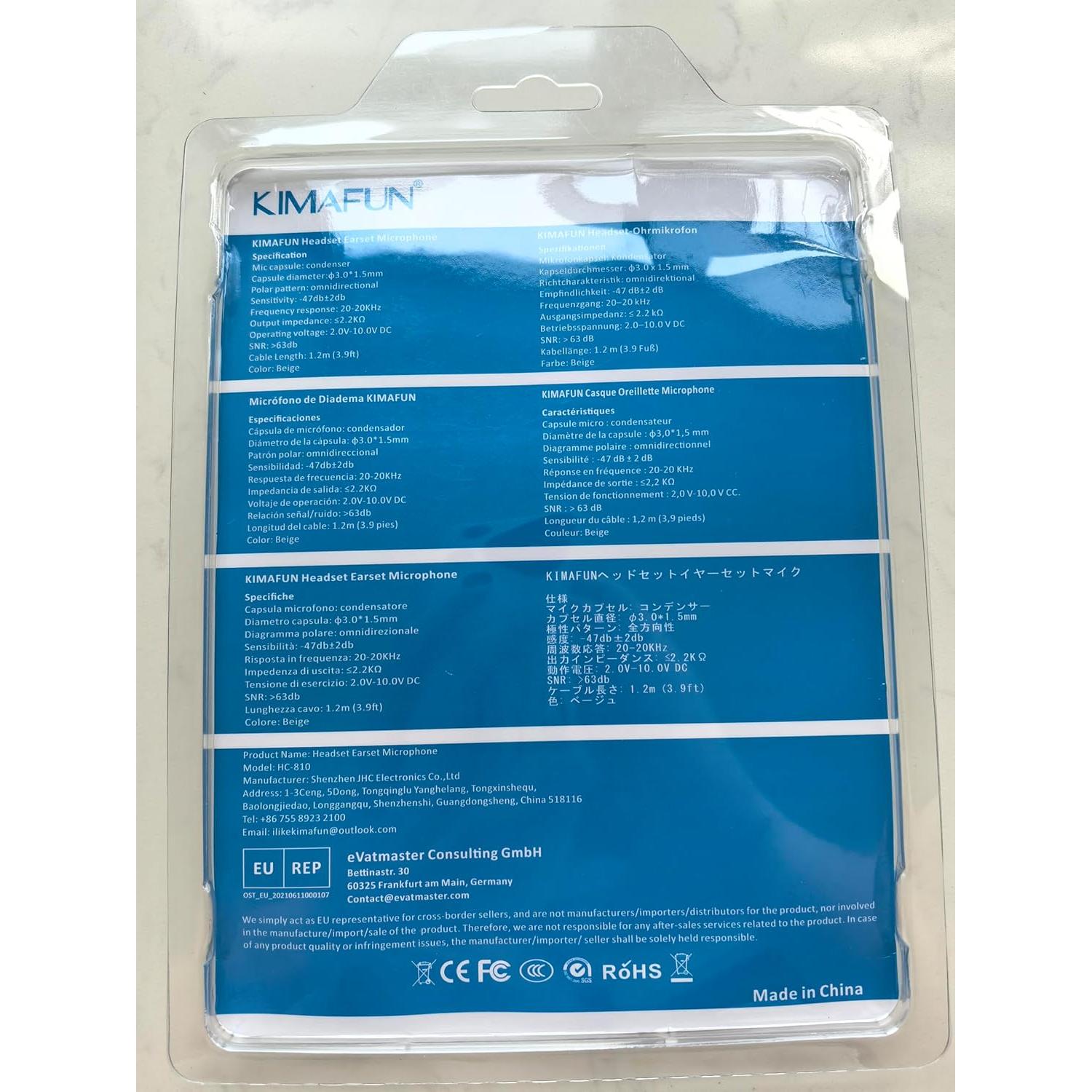 Headset/Headworn Microphone Professional Earset Over Ear Hanging Condenser Mic Compatible with AKG Wireless System Bodypack Transmitter, Ideal for Performance, Theater, Lecture - Beige D3