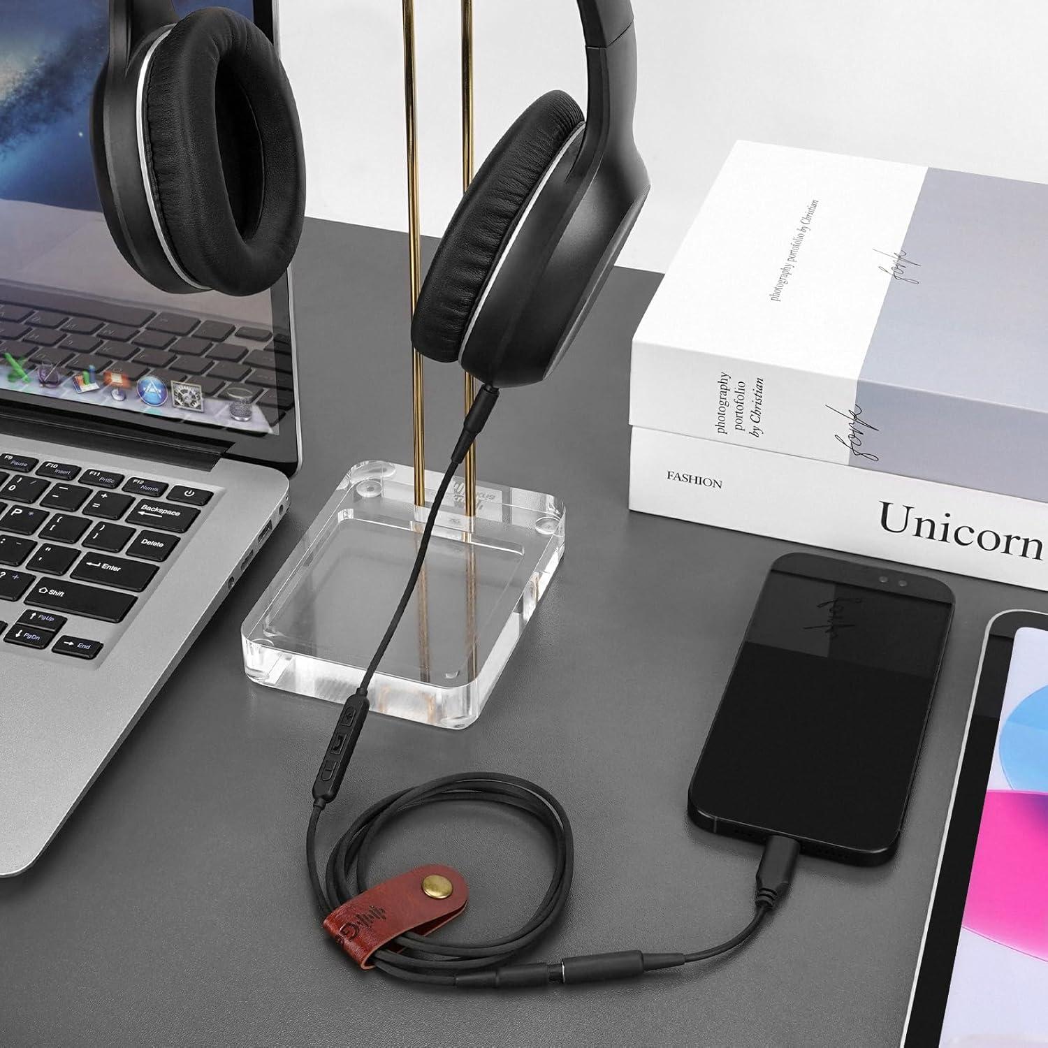 Cable de Audio GEEKRIA 3.5mm con Micrófono y Control de Volumen 1.2m