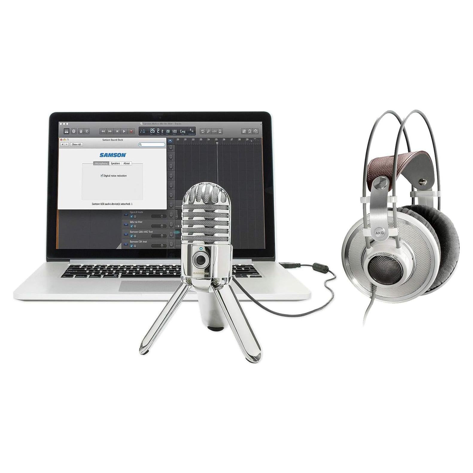 Paquete de Auriculares AKG K701 y Micrófono USB Samson Meteor