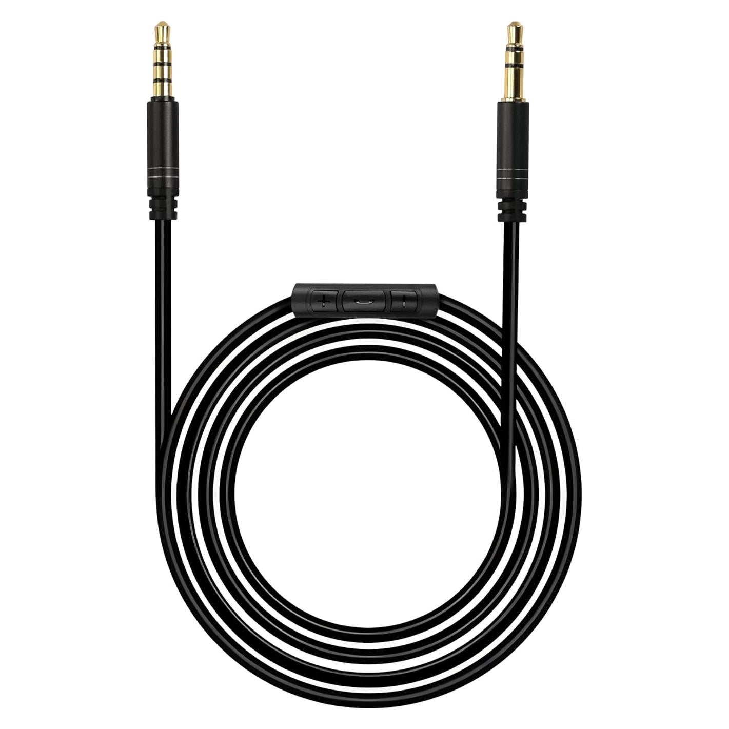 YACSEJAO Aux Cord with Volume Control 3.5mm Aux Replacement Stereo Cord with Inline Microphone for Skullcandy Crusher, Hesh, Hesh 2, Hesh 3, Venue, Grind Headphones（1.2M/3.9ft）