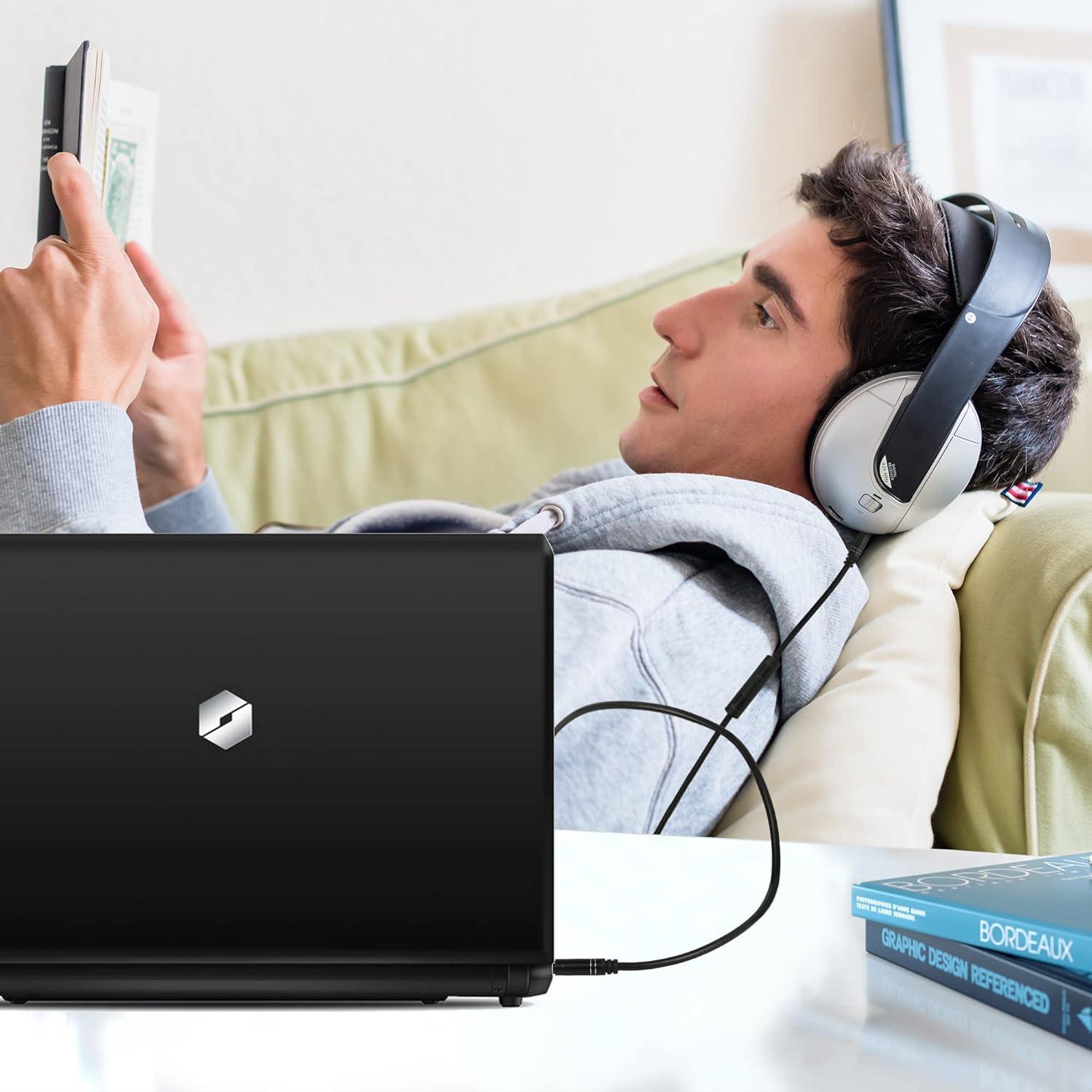 YACSEJAO Aux Cord with Volume Control 3.5mm Aux Replacement Stereo Cord with Inline Microphone for Skullcandy Crusher, Hesh, Hesh 2, Hesh 3, Venue, Grind Headphones（1.2M/3.9ft）