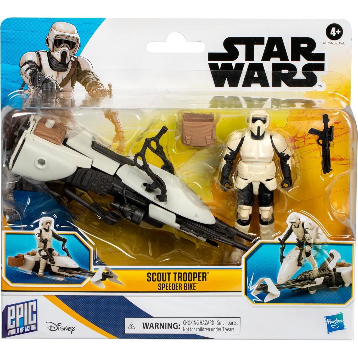 Figura de Acción Scout Trooper y Speeder Bike Hasbro 10 cm