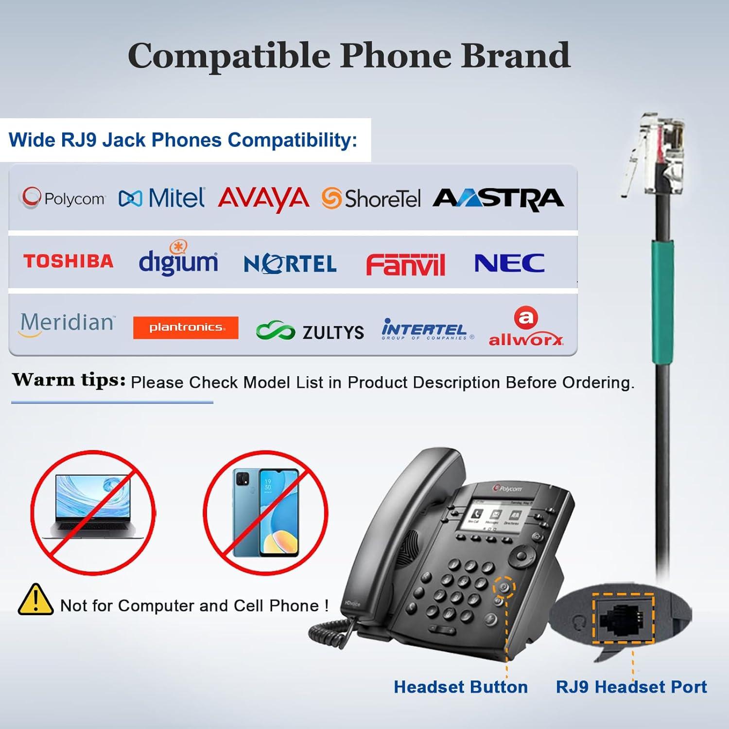 Auricular Telefónico Callez RJ9 con Micrófono Cancelación Ruido