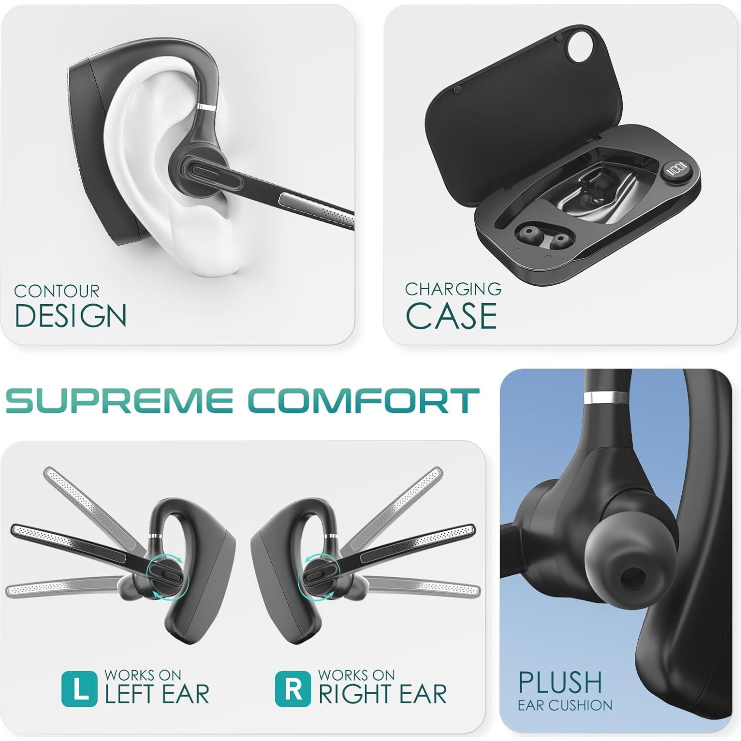 Auricular Bluetooth Herloreen K30 con Micrófono y Estuche de Carga