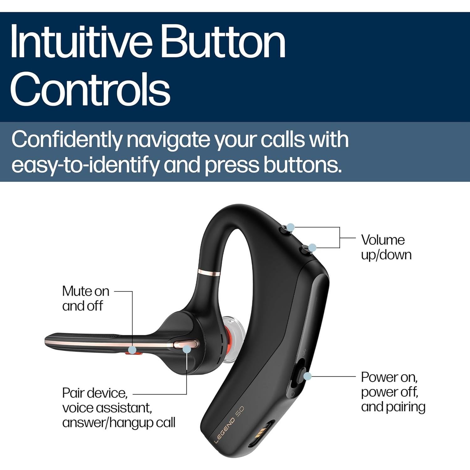 Auricular Bluetooth Poly Voyager Legend 50 UC - Cancelación de Ruido