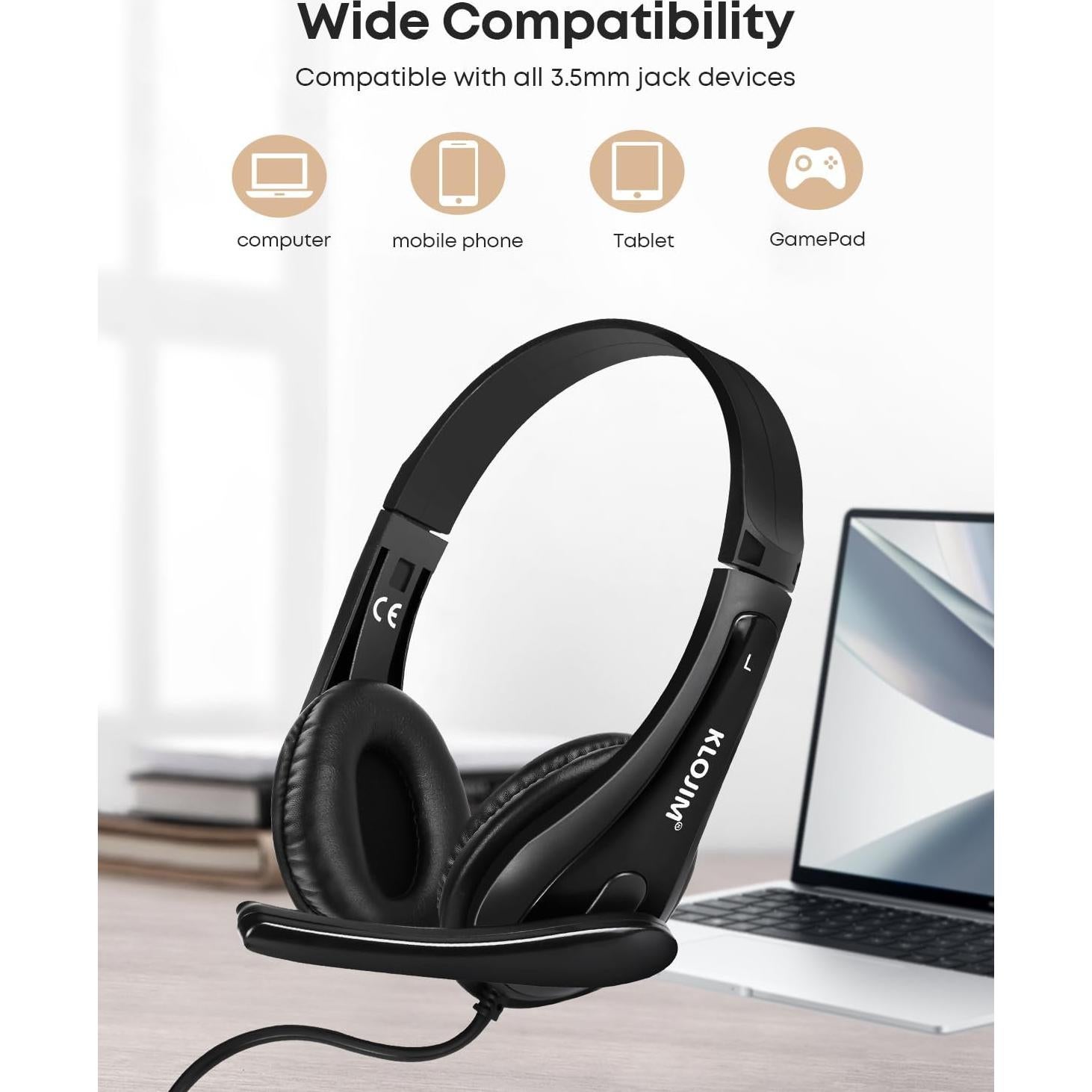 Auriculares KLOJIM HSC-1 con micrófono 3.5mm - Negro
