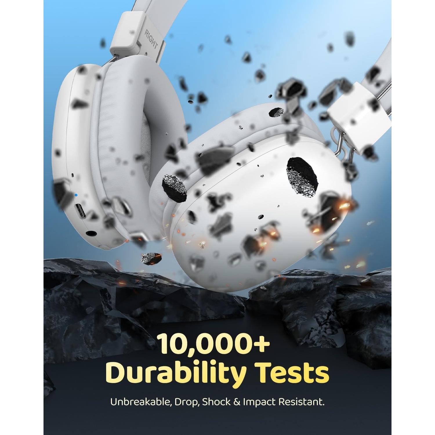 Auriculares Bluetooth Awatrue AT8 para Niños, 50h Batería, Plegables