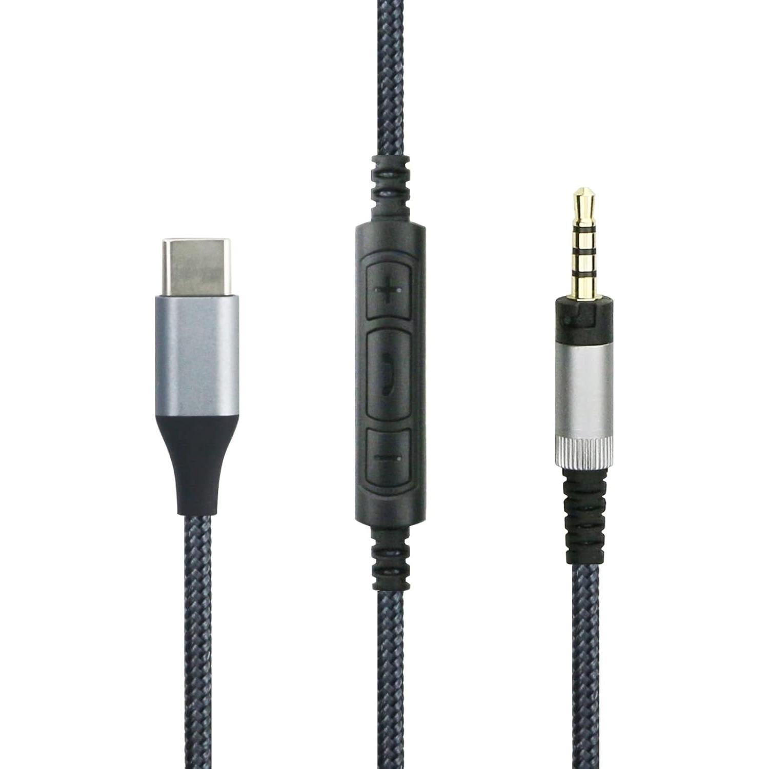 USB C Audio Cable Remote Volume Mic Compatible with Sennheiser Momentum, Momentum 3, Momentum 2.0, HD1 Headphone, Compatible with iPhone 15/15 Pro, Compatible with iPad 10th/Pro/Air/Mini