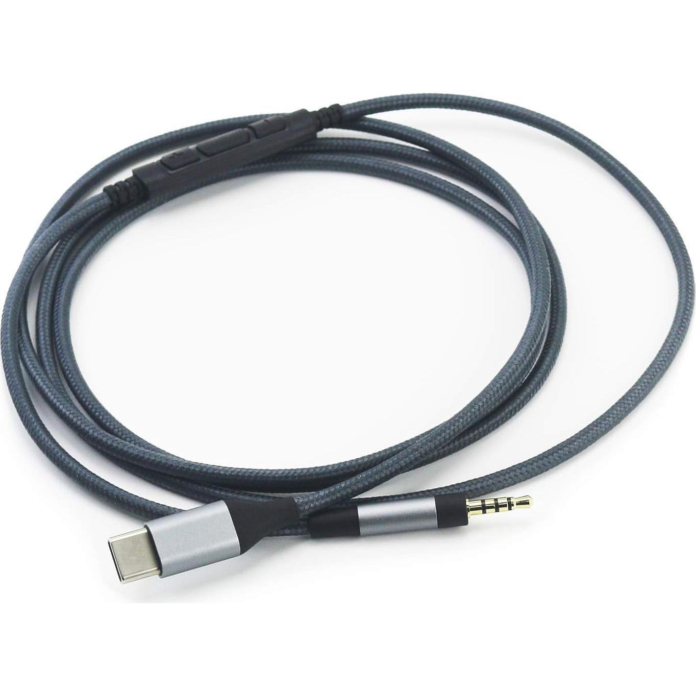 NewFantasia USB C Audio Cable Compatible with Sennheiser PXC550, PXC550-II, PXC480, Momentum 4, ACCENTUM Plus Headphones, Remote Volume Mic Compatible with iPhone 16/15/Pro/plus/iPad