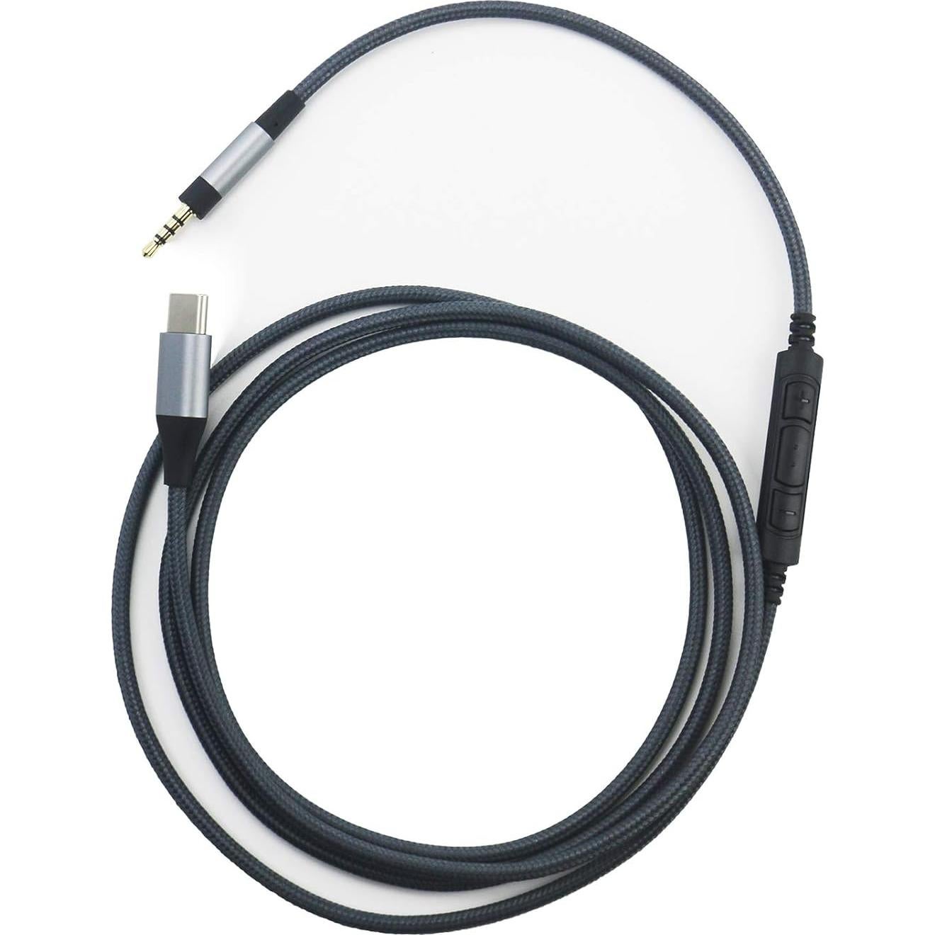 NewFantasia USB C Audio Cable Compatible with Sennheiser PXC550, PXC550-II, PXC480, Momentum 4, ACCENTUM Plus Headphones, Remote Volume Mic Compatible with iPhone 16/15/Pro/plus/iPad