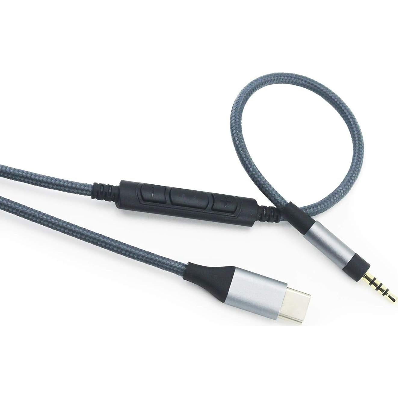 NewFantasia USB C Audio Cable Compatible with Sennheiser PXC550, PXC550-II, PXC480, Momentum 4, ACCENTUM Plus Headphones, Remote Volume Mic Compatible with iPhone 16/15/Pro/plus/iPad