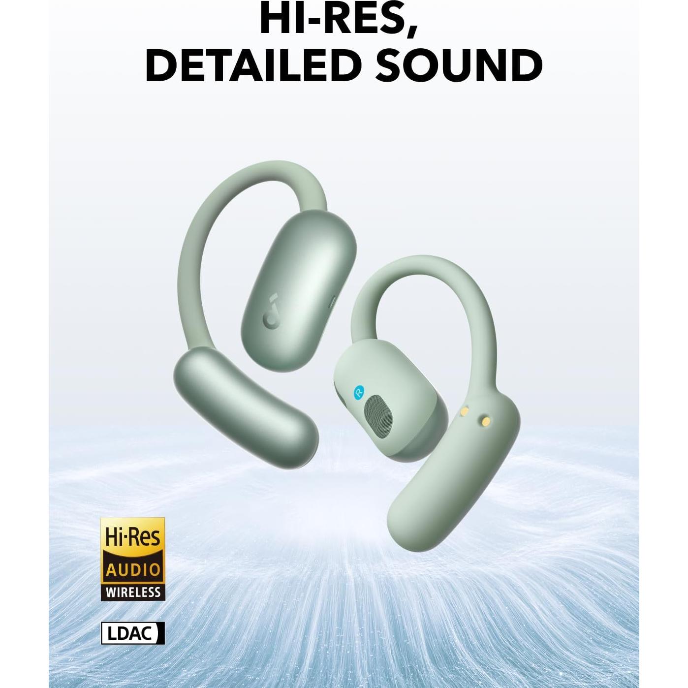 Soundcore AeroFit 2 by Anker, Open-Ear Headphones, 4 Adjustable Positions for Every Ear Size, 2X Richer Bass, Hi-Res,42H Playtime,IP55,AI Clear Calls,Translation Earbuds Real Time(Renewed)