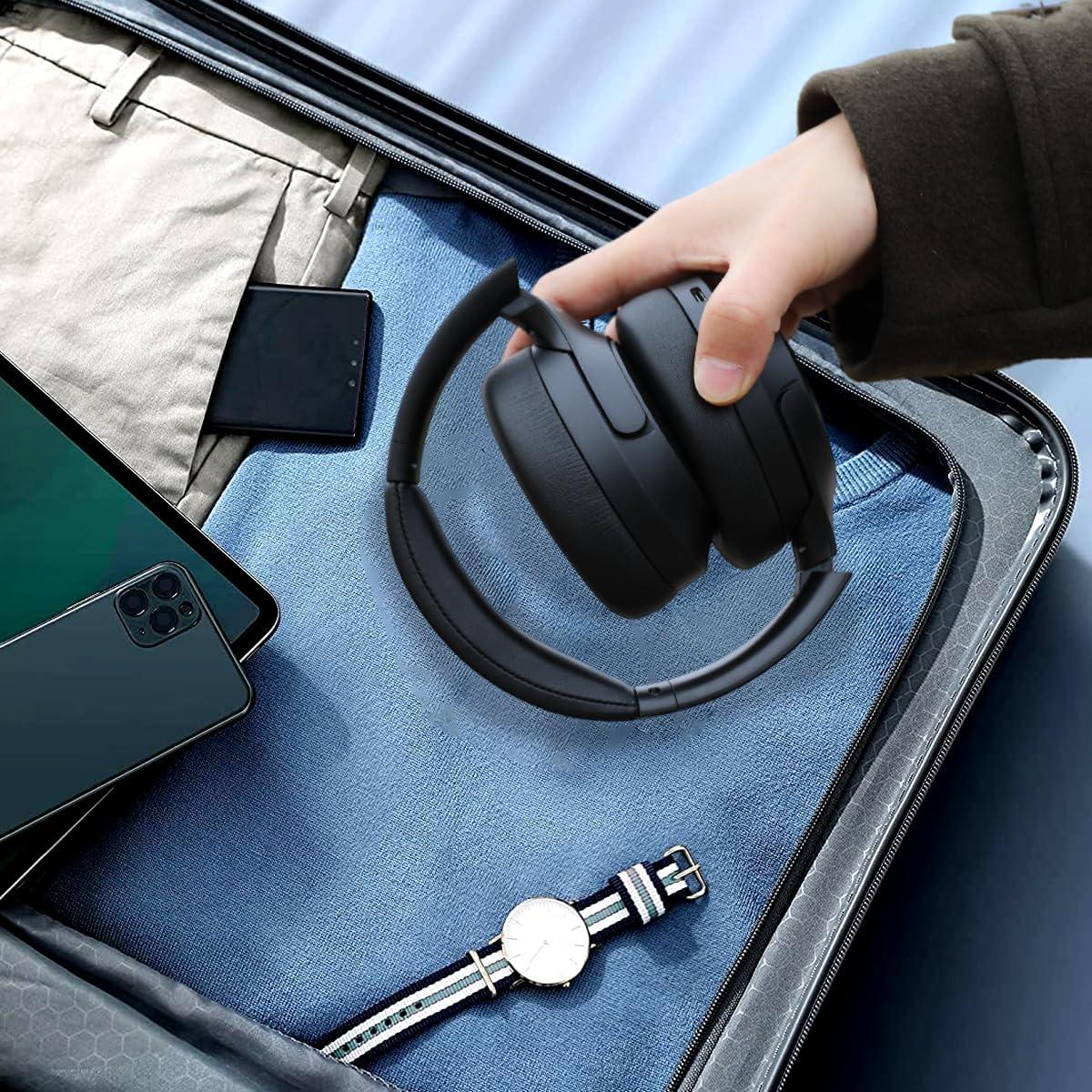 Active Noise Cancelling Bluetooth Over Ear Headphones, Foldable and Rotatable Wireless Wired ANC Headphones with Microphone for Cell Phone,Laptop, 150 Hours Playtime, Bluetooth 5.3v