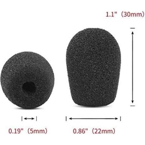 B350-XT Foam Mic Covers Compatible with VXI Blueparrott B250XT B350XT B450XT B550-XT C400-XT S450-XT Headset Universal Foam Microphone Windscreens (5 Pair)