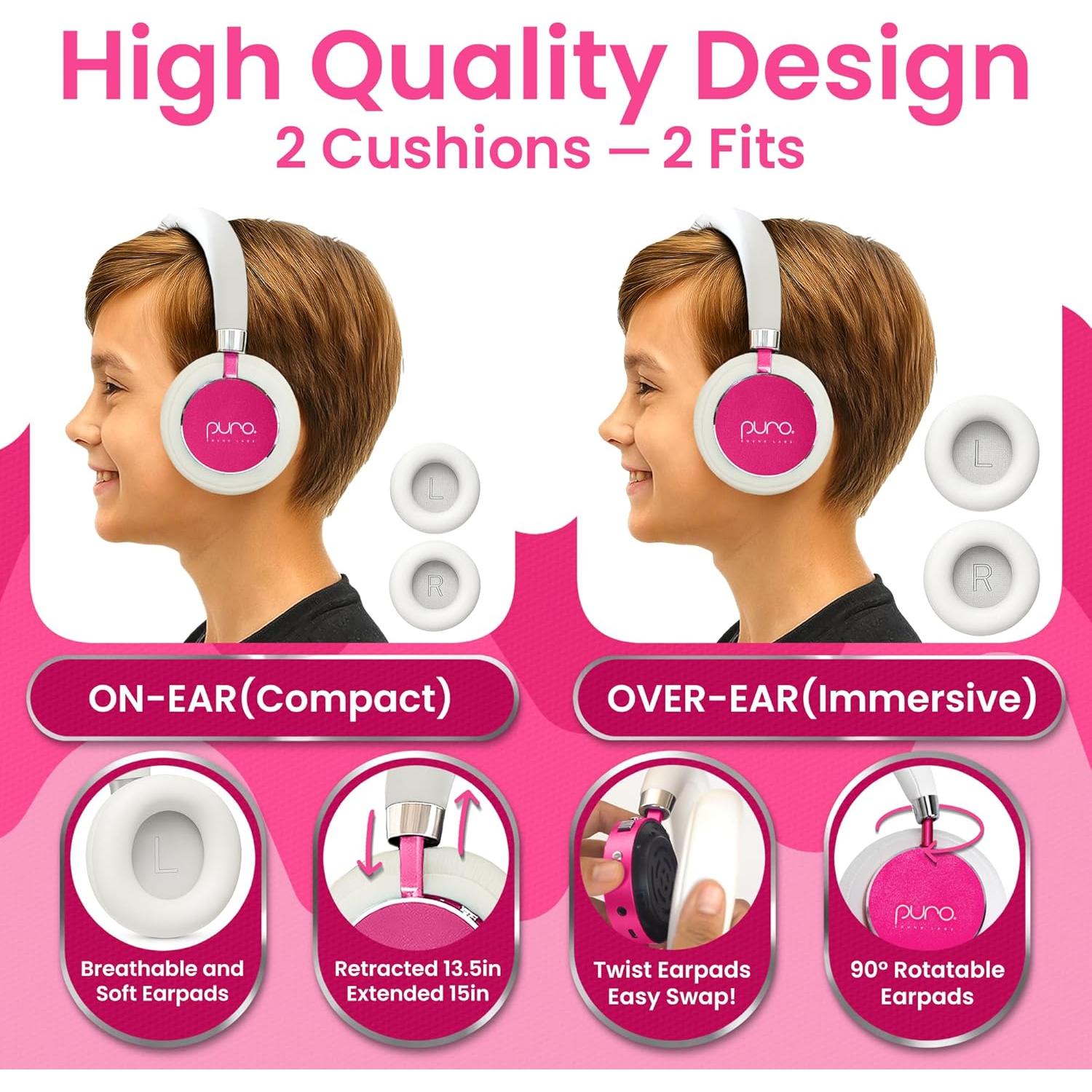 Auriculares Inalámbricos Puro Sound Labs BT2200 Plus Rosa - 85dB