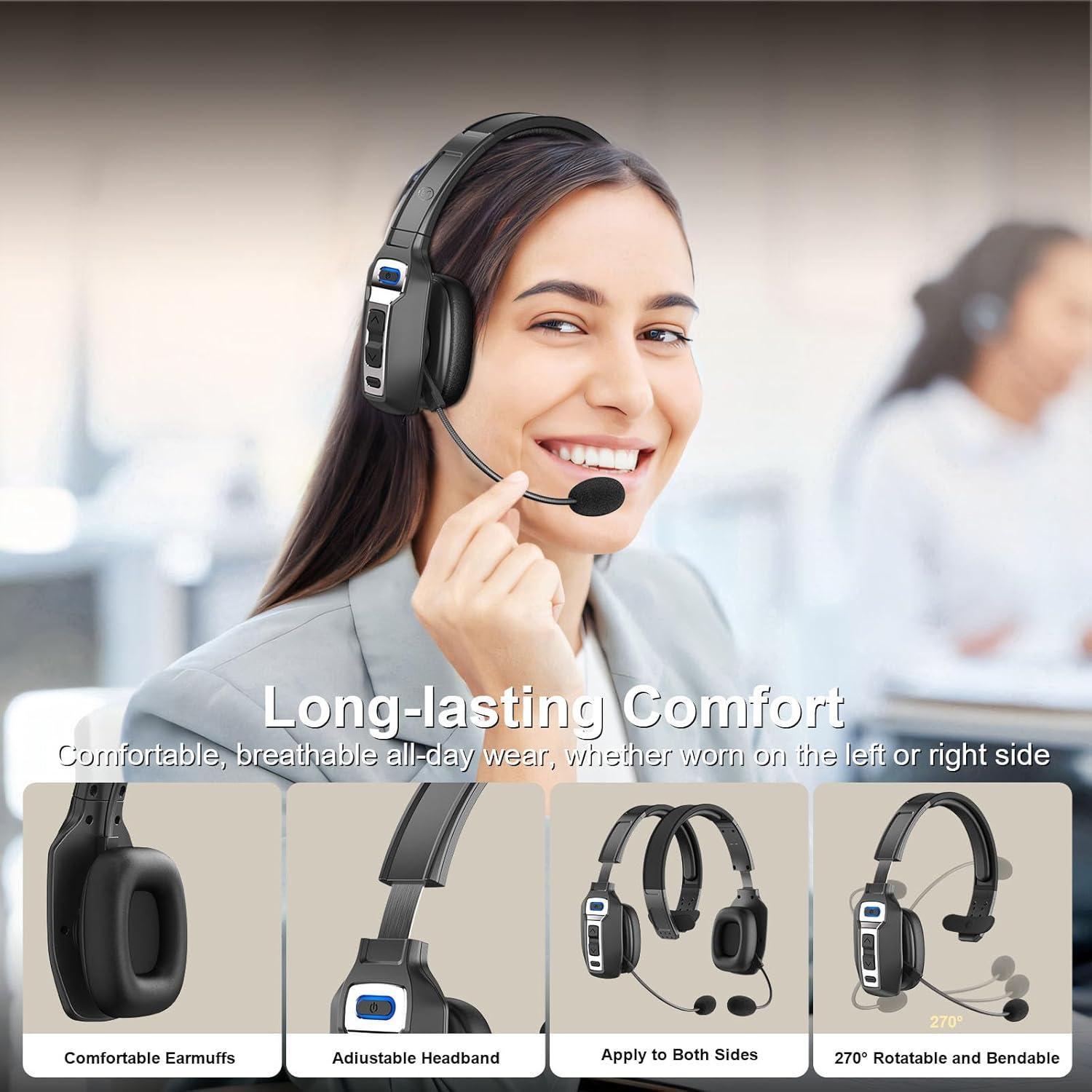 Auricular Bluetooth BRAMMAR BM202 con Cancelación de Ruido 65h