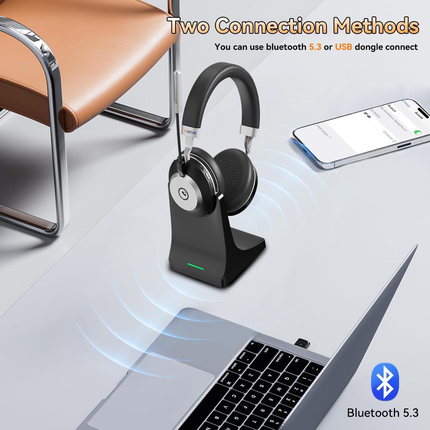 Auricular Inalámbrico Wantek BT-88 con Micrófono - 60 Horas