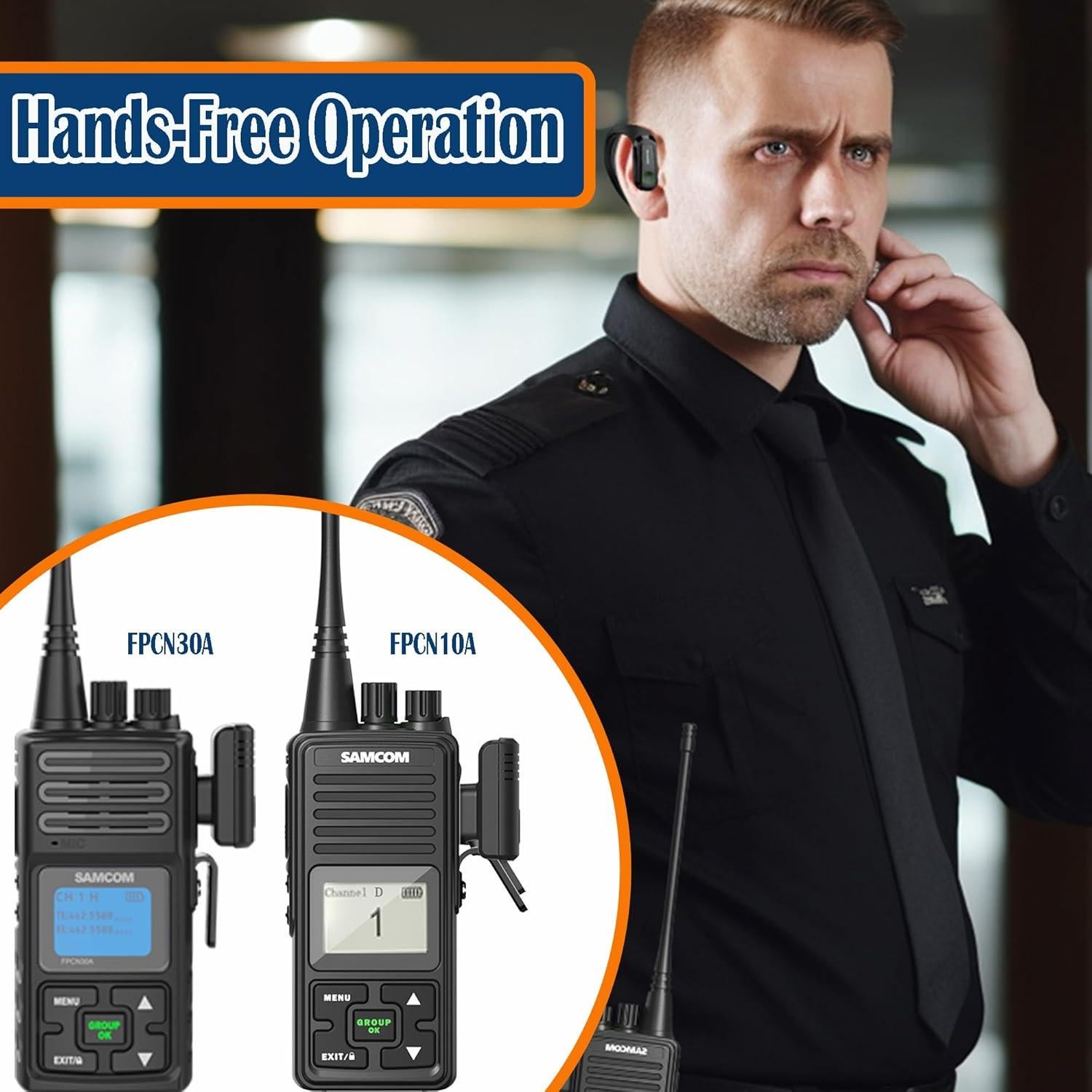 Auricular Inalámbrico SAMCOM BTEAR-02 con Micrófono PTT