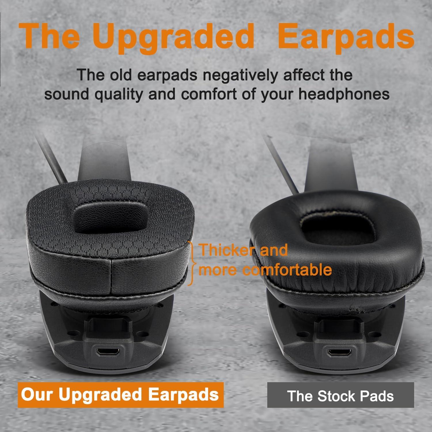 Almohadillas de Reemplazo SOULWIT para Auriculares BlueParrott B350XT - Negro