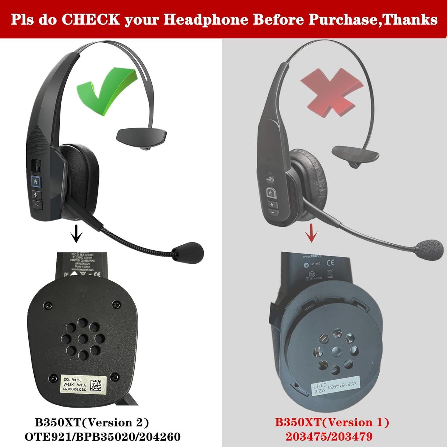 Almohadillas de Gel Refrigerante para Auriculares BlueParrott B350XT