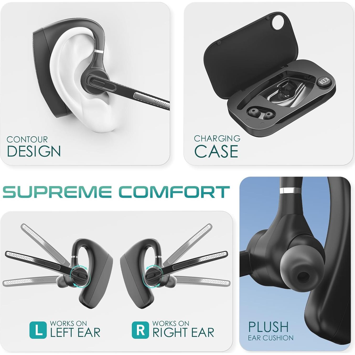 Auricular Bluetooth Inalámbrico Herloreen BHK30 con Estuche de Carga