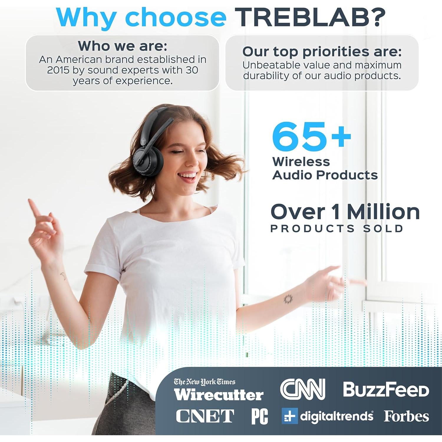 Auriculares Inalámbricos TREBLAB C7-Pro Bluetooth 5.3 45H