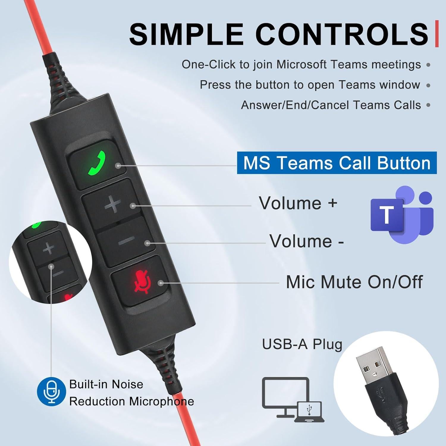 Auricular USB Callez C700TA1 con Micrófono Cancelación Ruido