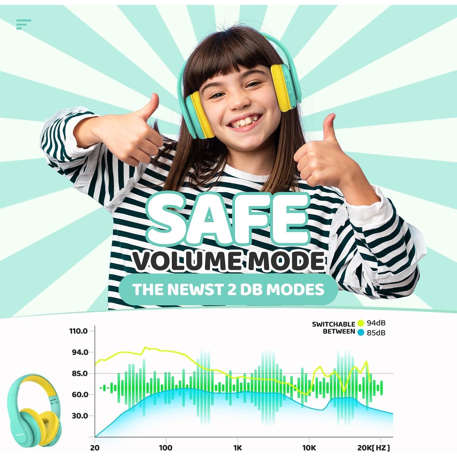 Auriculares Bluetooth JoySpark T5 para Niños Verde 60h