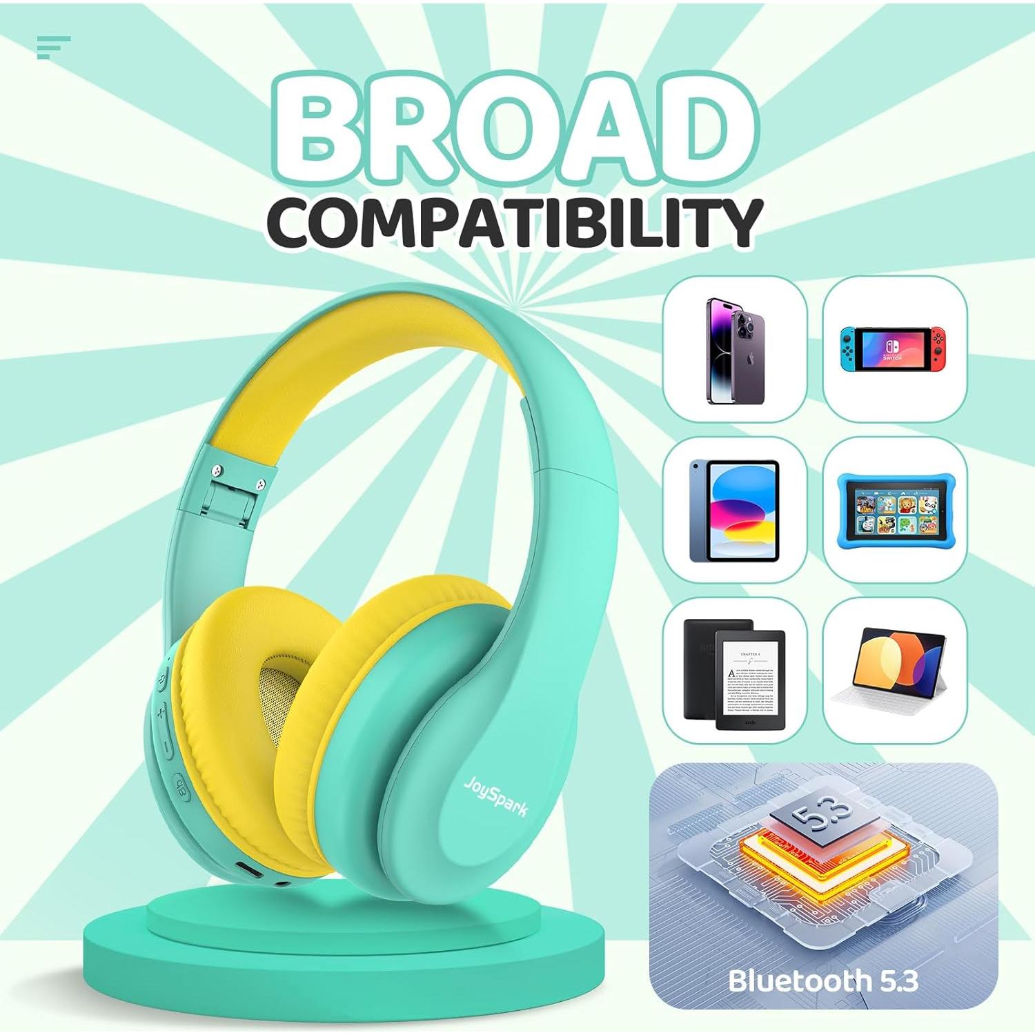 Auriculares Bluetooth JoySpark T5 para Niños Verde 60h