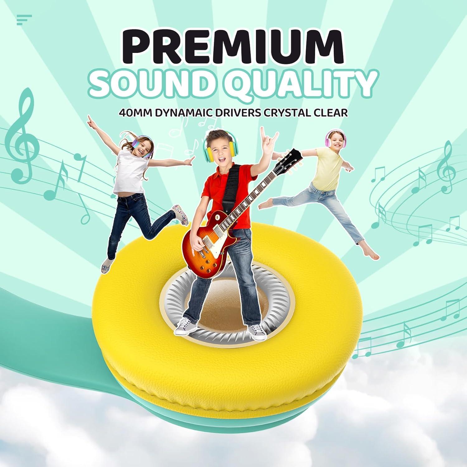 Auriculares Bluetooth JoySpark T5 para Niños Verde 60h