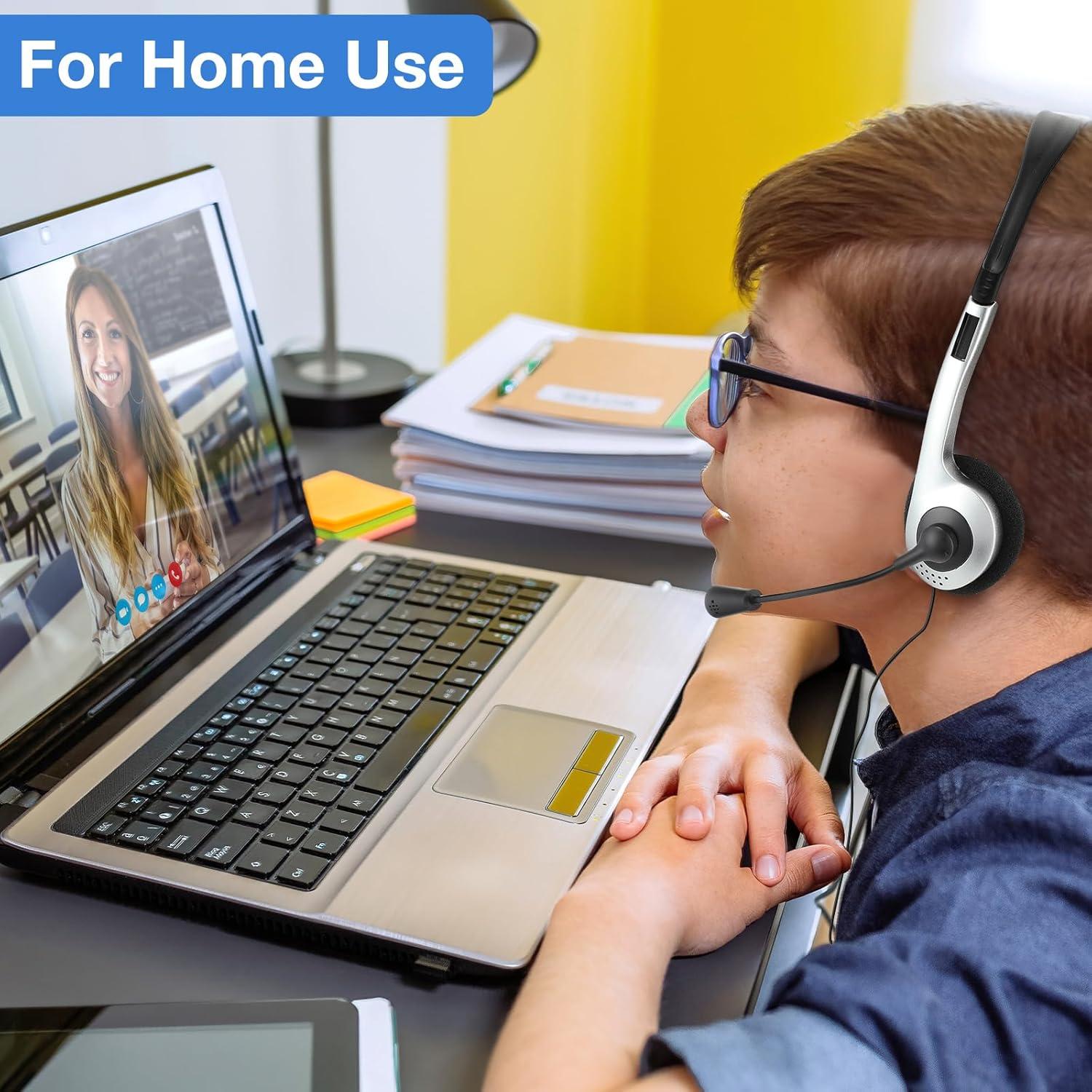 Auriculares de Aula Yunsailing 30 Paquete con Micrófono Plata