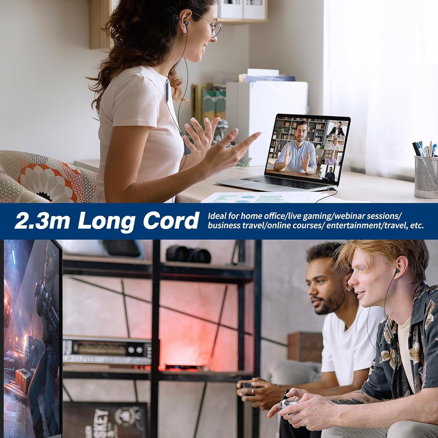 Auriculares USB-A ACANDYA con micrófono 2.3m para PC