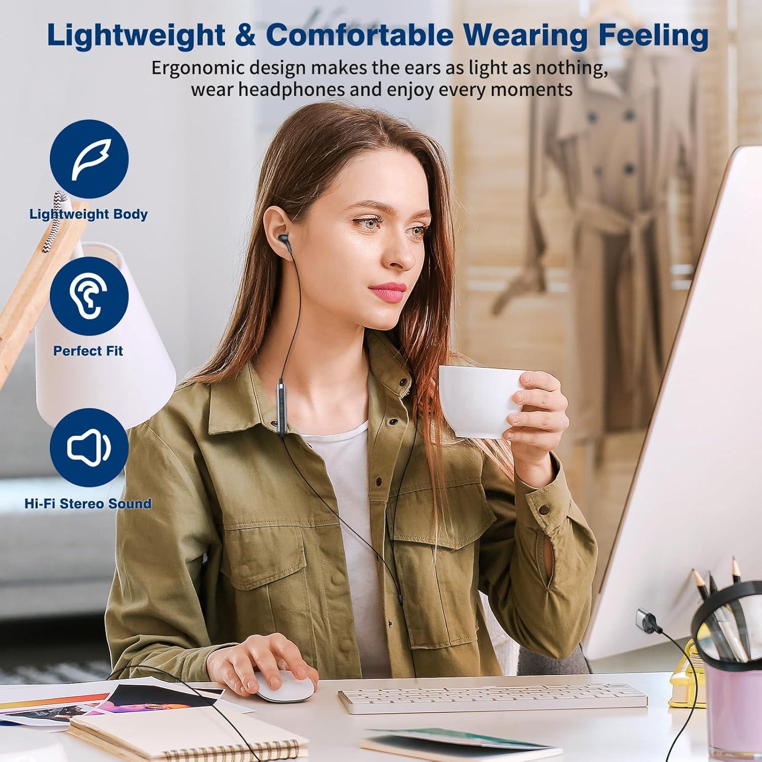 Auriculares USB-A ACANDYA con micrófono 2.3m para PC