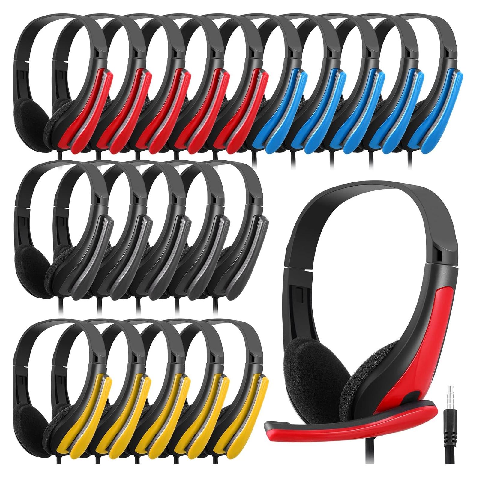 Auriculares de Aula Yunsailing 20 Piezas con Micrófono 3.5mm