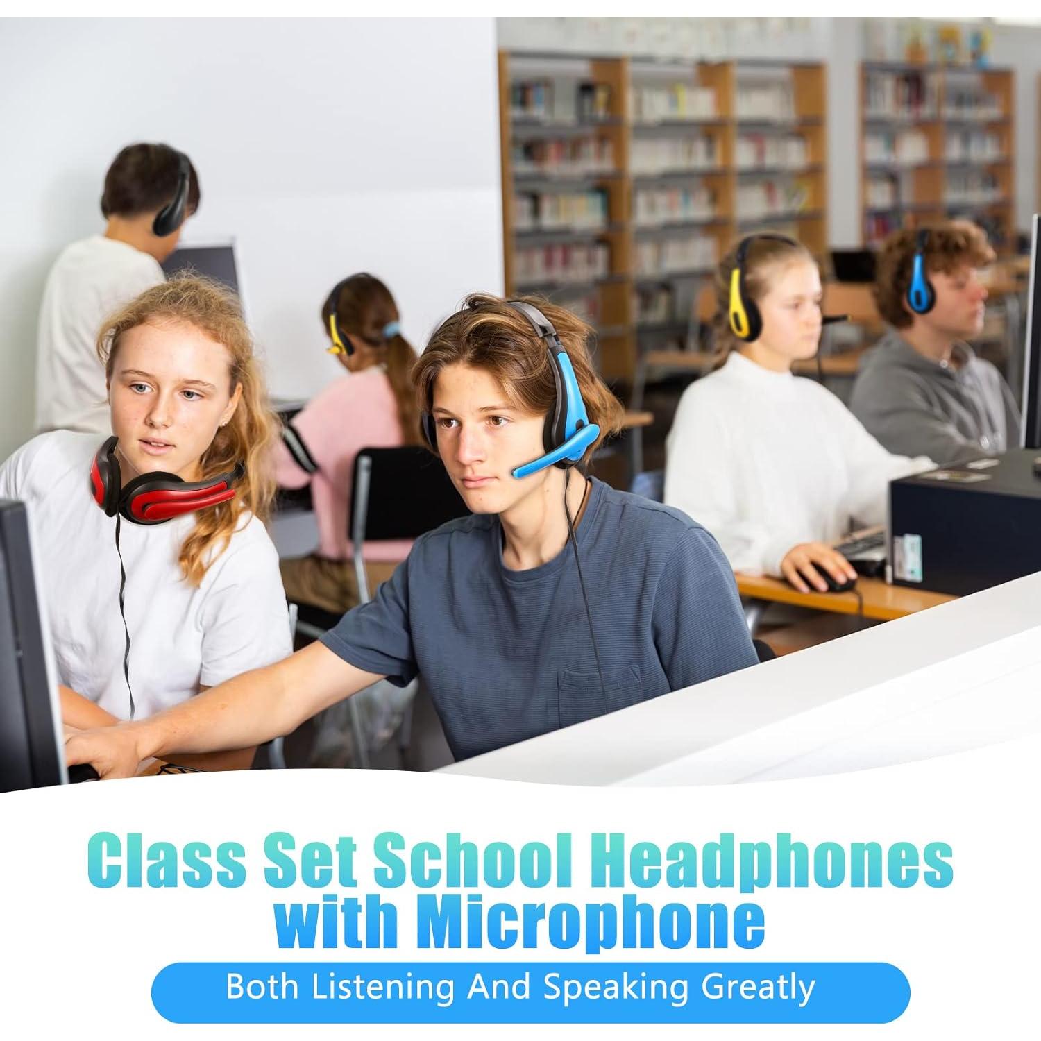 Auriculares de Aula Yunsailing 20 Piezas con Micrófono 3.5mm