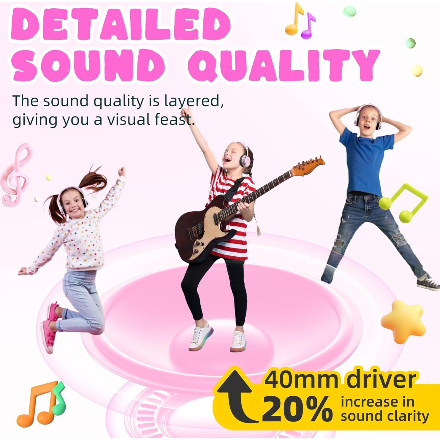 Auriculares PROHEAR 010 Rosa para Niños - Bluetooth, ANC, 50H