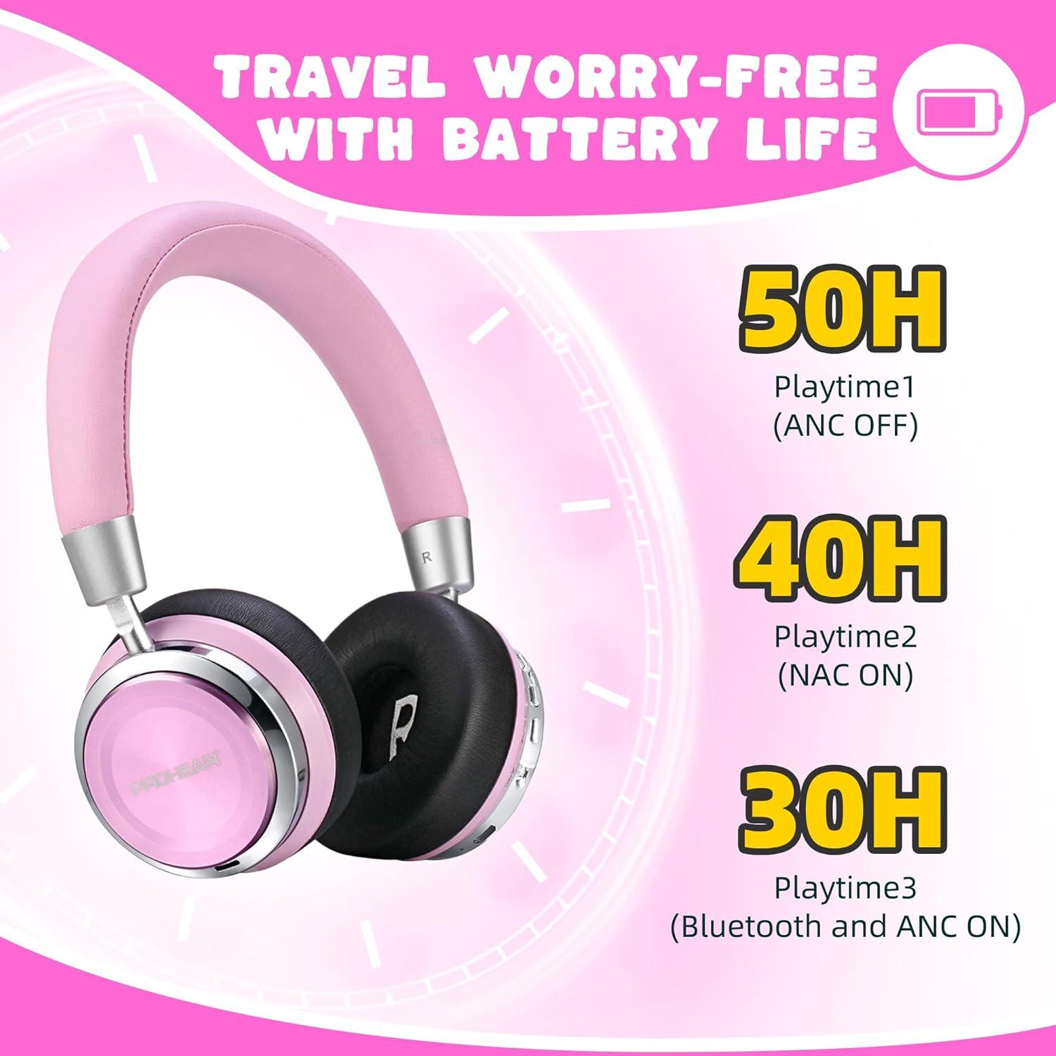 Auriculares PROHEAR 010 Rosa para Niños - Bluetooth, ANC, 50H