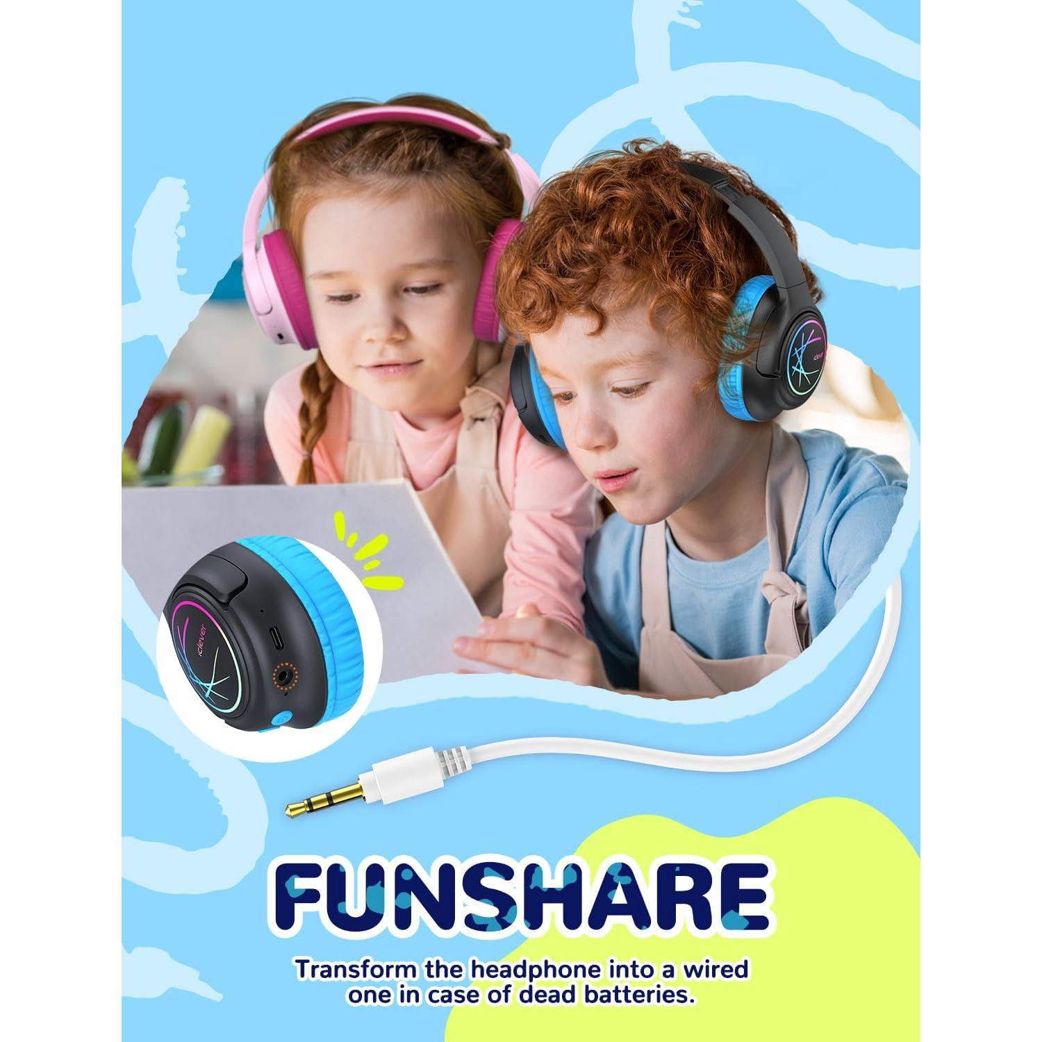 Auriculares Bluetooth iClever BTH18 Niños 43H Volumen Seguro